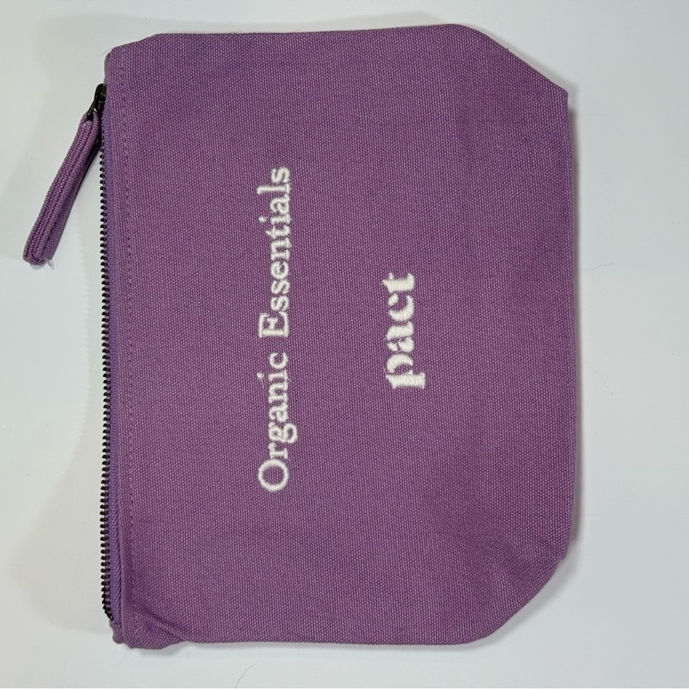 PACT Lavender Purple‎ Zipper Cosmetic Accessory Pouch Organic Cotton Canvas